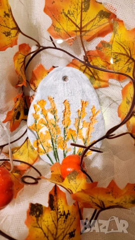 Ръчно изработено пано от глина с релефни цветя, снимка 3 - Пана - 53206786