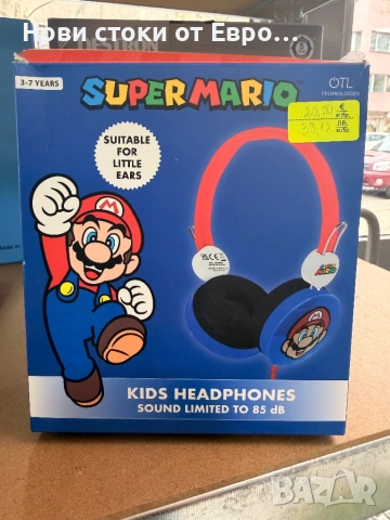 Детски слушалки OTL Technologies - Core Super Mario, сини/червени  Отправете се към поредното приклю