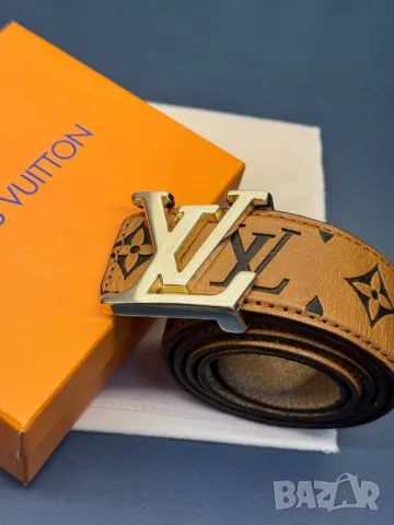 колани от естествена кожа в кутия louis vuitton 4см, снимка 5 - Колани - 50416727