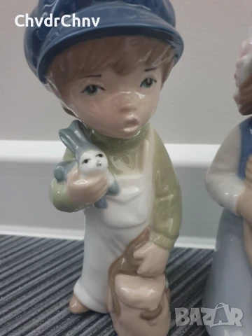 Lladro CASADES статуетки 18см/2бр чифт/ЛАДРО КАСАДЕС испанска порцеланова фигура/деца с шапки, снимка 6 - Статуетки - 51160979