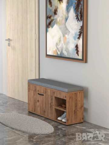 Шкаф за обувки с пейка / Шкаф пейка за обувки с възглавница, снимка 4 - Шкафове - 51804083