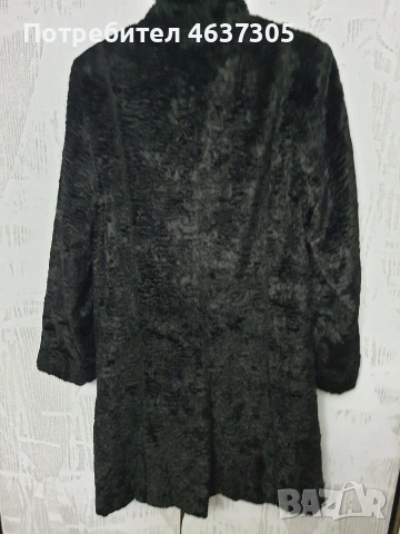 Зимно черно палто астраган, снимка 2 - Палта, манта - 52592439
