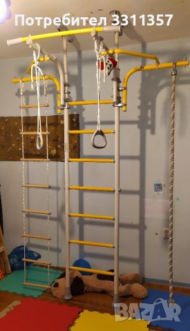 Шведска стена с въже, халки и 2 броя стълби, снимка 5 - Фитнес уреди - 46318557
