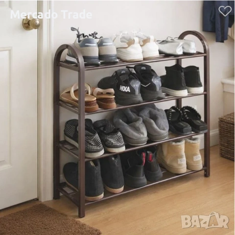 Декоративна етажерка за обувки Mercado Trade, 4 рафта, Кафяв, снимка 2 - Етажерки - 53419770
