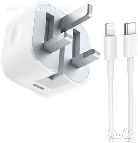 Ново 20W USB-C бързо зарядно за iPhone с 2M Lightning кабел Айфон, снимка 1 - Друга електроника - 46439958