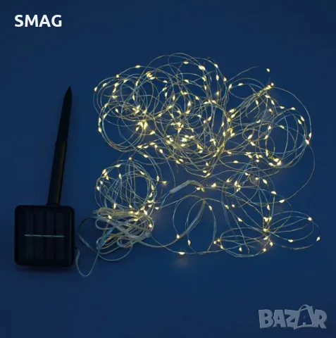 200 соларни LED светлини с програма и светлинен сензор 19.9m - топло бяло S_1225310