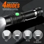 NAKCNM 2 броя мини LED фенерче, акумулаторно, 4 режима, джобна щипка, регулируем фокус, вкл. батерии, снимка 4