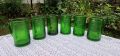 Винтидж зелени стъклени чаши за бира  с изображение на викингски воин., снимка 1