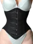 Waist Trainer Дамски конусовиден извит корсет, тежък памучен корсет под гърдите, 3XS, черен, снимка 1