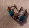 Сребърни обеци с тюркуаз , снимка 3