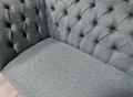 Сив комплект от плат Честърфийлд диван тройка и фотьойл, снимка 3