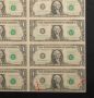Неразрязан лист банкноти -32 x $1 1988 САЩ, снимка 2