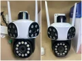 Тройна външна въртяща WiFi AI камера 12MP с три обектива и 10x ZOOM, ICSee, Бяла, снимка 7