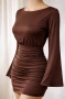 Къса кафява рокля, снимка 2
