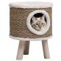 vidaXL Къща за котки с дървени крака, 41 см, морска трева（SKU:170970