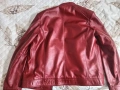 Продавам мъжко червено кожено яке от естествена кожа Размер 2XL, снимка 3