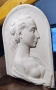 Гипсов бюст-барелеф на жена в профил, снимка 1