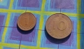 2 Монети от 1 и 10 Pfennig 1982 G, J Федерална Реублика Германия, снимка 1