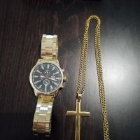 часовник и кръст , снимка 1 - Колиета, медальони, синджири - 45596341