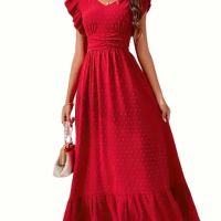 Дълга червена рокля, снимка 1 - Рокли - 45154934
