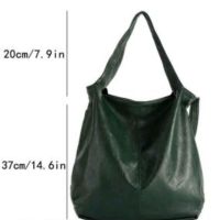 Зелена голяма чанта от мека екокожа, снимка 4 - Чанти - 45481229