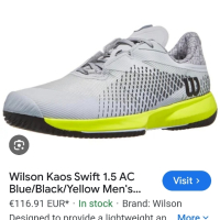 Мъжки тенис обувки за клей. Wilson KAOS SWIFT 1.5 CLAY, снимка 1 - Спортни обувки - 44967730
