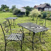 Градински комплект маса и столове от ковано желязо, снимка 5 - Маси - 45862361