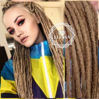 👑 💗Двойни Расти / Дредове за Коса Дизайн - Double Ended Dreadlock , Ръчно Плетени Расти КОД : 0284, снимка 2 - Аксесоари за коса - 45340606