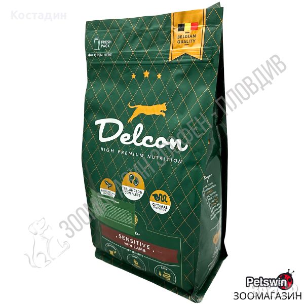 Пълноценна Храна за Котки в Зряла възраст - с Агне - 1.75кг/8.75кг- Delcon Adult Cat Sensitive Lamb, снимка 1