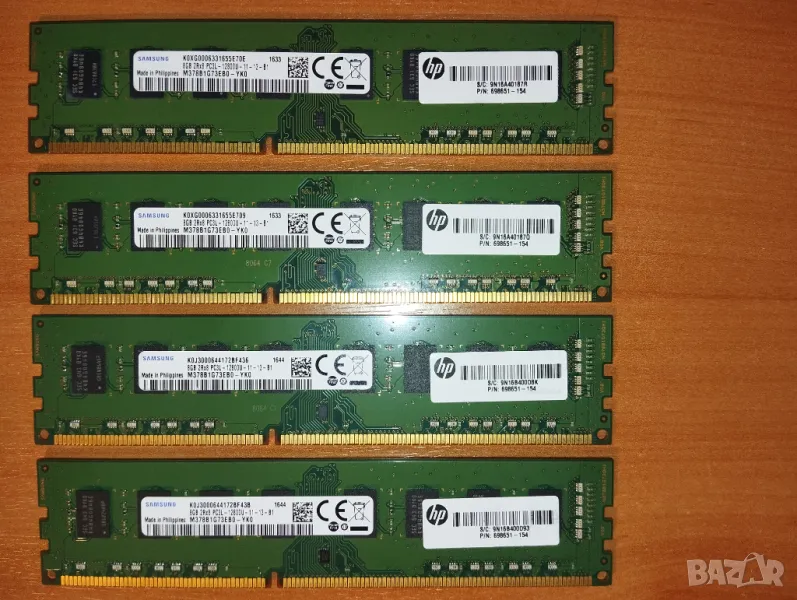 DDR3 32Gb - (4 x 8Gb) Samsung 1600MHz PC3-12800, снимка 1