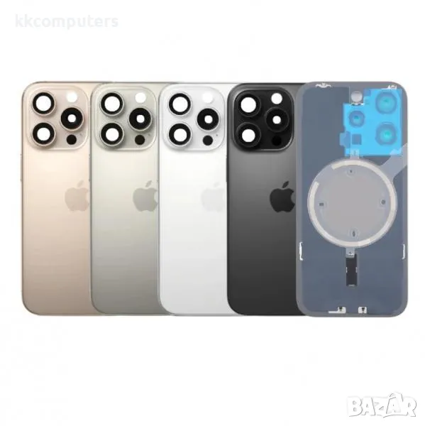 Капак батерия / Задно стъкло Оборудван с лентов кабел безконтактно зареждане за iPhone 15 Pro 6.1/ Ч, снимка 1