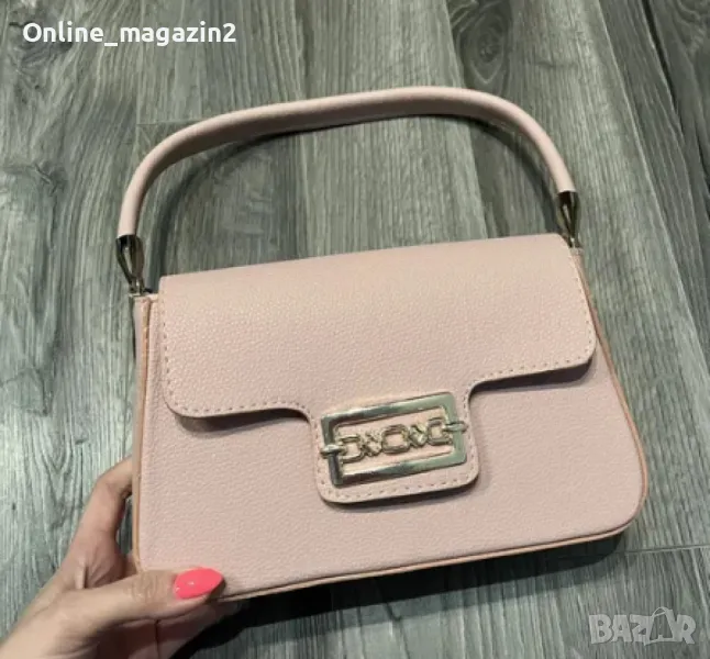 Малка дамска кожена чанта с тик-так закопчаване, снимка 1