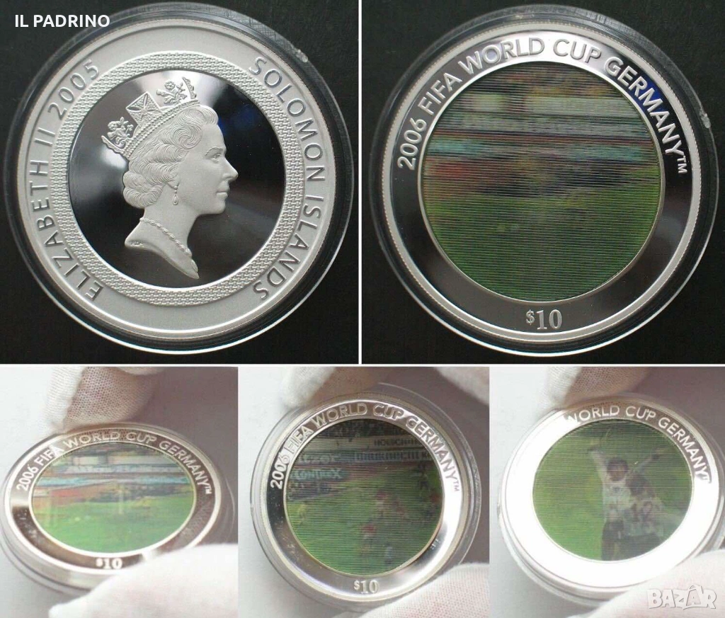 10 долара 2005 футбол 3D  1OZ УНЦИЯ СРЕБРО 999, снимка 1