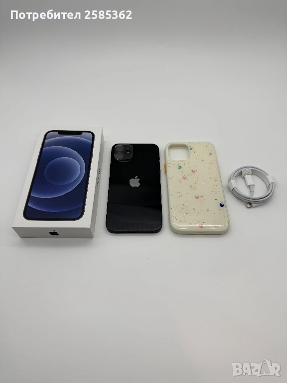 iPhone 12 64GB Midnight / 100% Батерия / Като нов, снимка 1