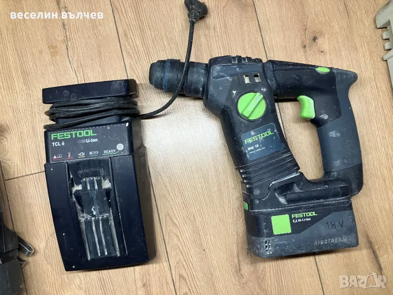 Festool перфоратор батерия винтоверт гипскартон зарядно, снимка 1