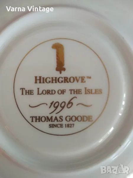 Колекционерска порцеланова чиния HIGHGROVE. THOMAS GOODE Англия. марк., снимка 1