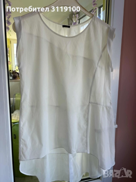 Бяла туника асиметрична, снимка 1