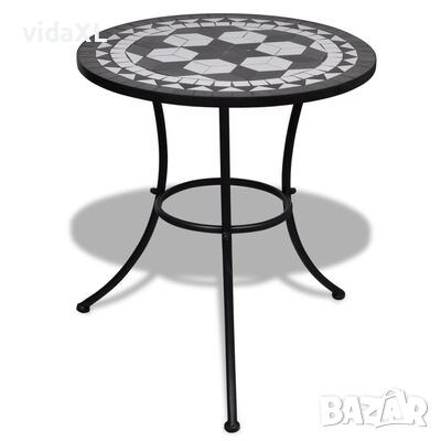 vidaXL Бистро маса, черно и бяло, 60 см, мозайка（SKU:41532, снимка 1