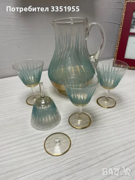 Кана с три чаши от калиев Кристал, снимка 1