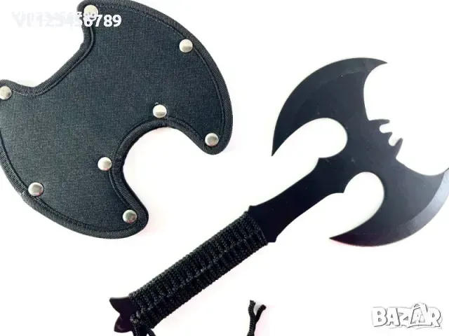 Двуостра брадвичка-Legendary Dark Wing Bat Throwing Axe, снимка 1