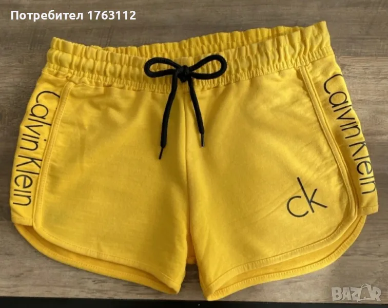 Calvin Klein жълти памучни панталонки, размер S, обувани веднъж, снимка 1