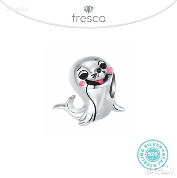 Талисман Fresca по модел тип Pandora Пандора сребро 925 My Sweet Baby Seal. Колекция Amélie, снимка 1