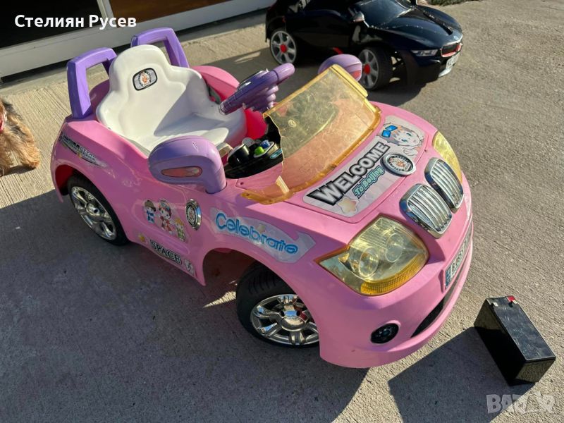 електрическа детска акумулаторна количка / кола / розова - цена 90лв -детето кара само колата -БЕЗ д, снимка 1