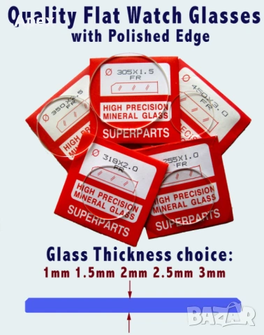 Кристални и Минерални Стъкла за Часовници-Различни Размери. Акрилно Плексигласово Стъкло за Часовник, снимка 3 - Други - 54169217