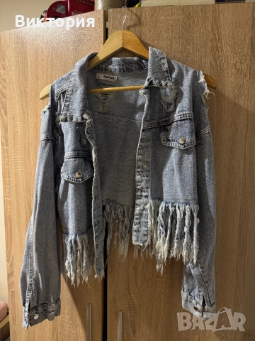 Късо дънково яке 