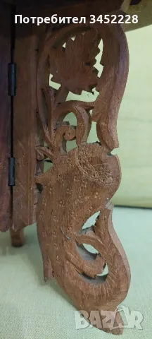 дърворезба масичка винтидж сгъваема за ценители , снимка 5 - Антикварни и старинни предмети - 49864567