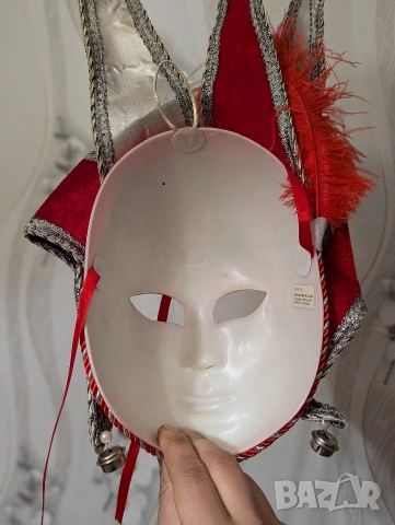Венецианска маска, / декорация- лице с червена глава на шут, снимка 2 - Други - 53385447