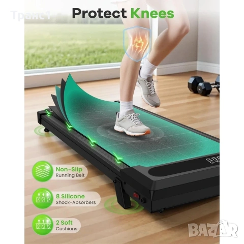 Компактна Бягаща пътека с скорост 1-8 км/ч, 2.5 к.с.и наклон, снимка 3 - Фитнес уреди - 54186830