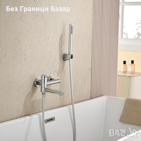 Нов Смесител за баня вана/душ въртящ чучур аератор хром месинг кран, снимка 4 - Други стоки за дома - 53738702