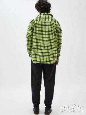 Мъжка връхна риза Pull&Bear, 100% памук, Яркозелена, XL, снимка 2 - Ризи - 45580765